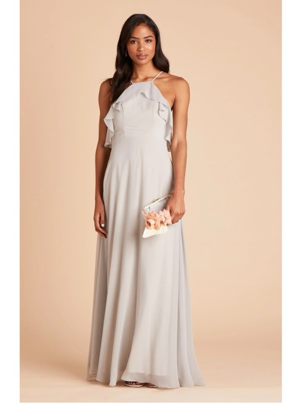Birdy Grey Jules Dress in Dove Gray Chiffon